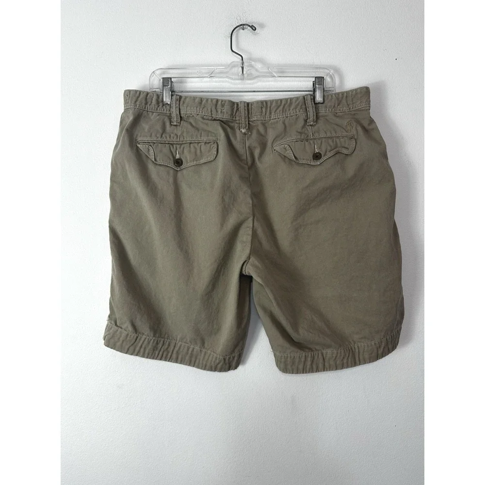 Polo Ralph‎ Lauren Relaxed Fit Tan Brown Chino Flat Front Shorts Mens 38 Pony